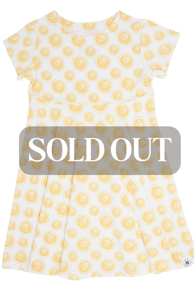 Swirly Girl Short Sleeve Dress - Sunshine