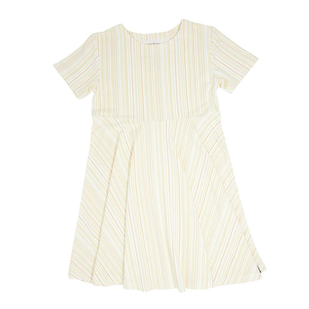 Swirly Girl Short Sleeve Dress - Yellow