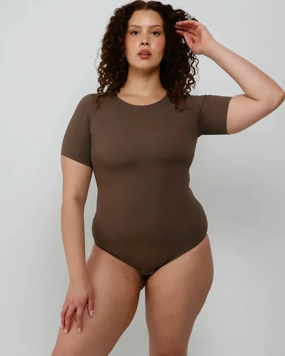 T-Shirt Bodysuit - Long - Mocha - FINAL SALE