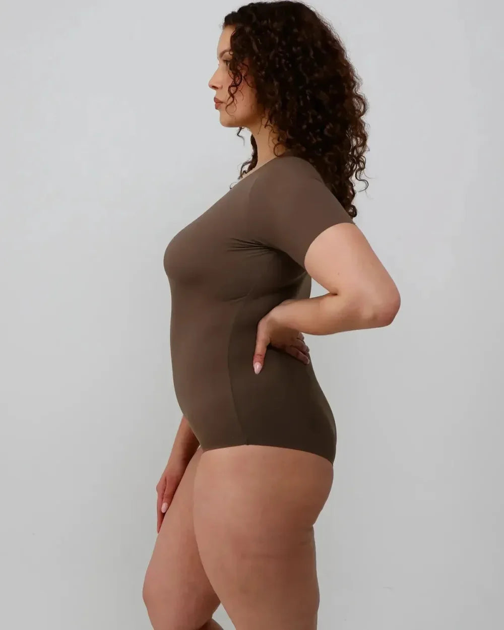 T-Shirt Bodysuit - Long - Mocha - FINAL SALE
