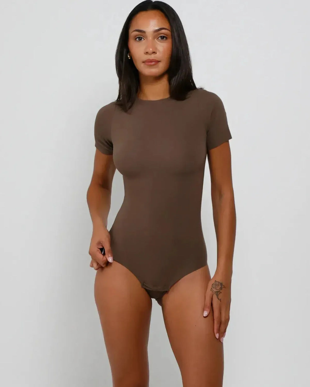 T-Shirt Bodysuit - Long - Mocha - FINAL SALE