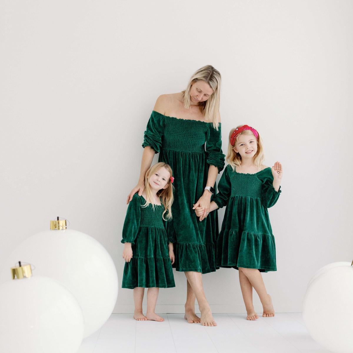 Velour Adult Life of the Party Dress - Green