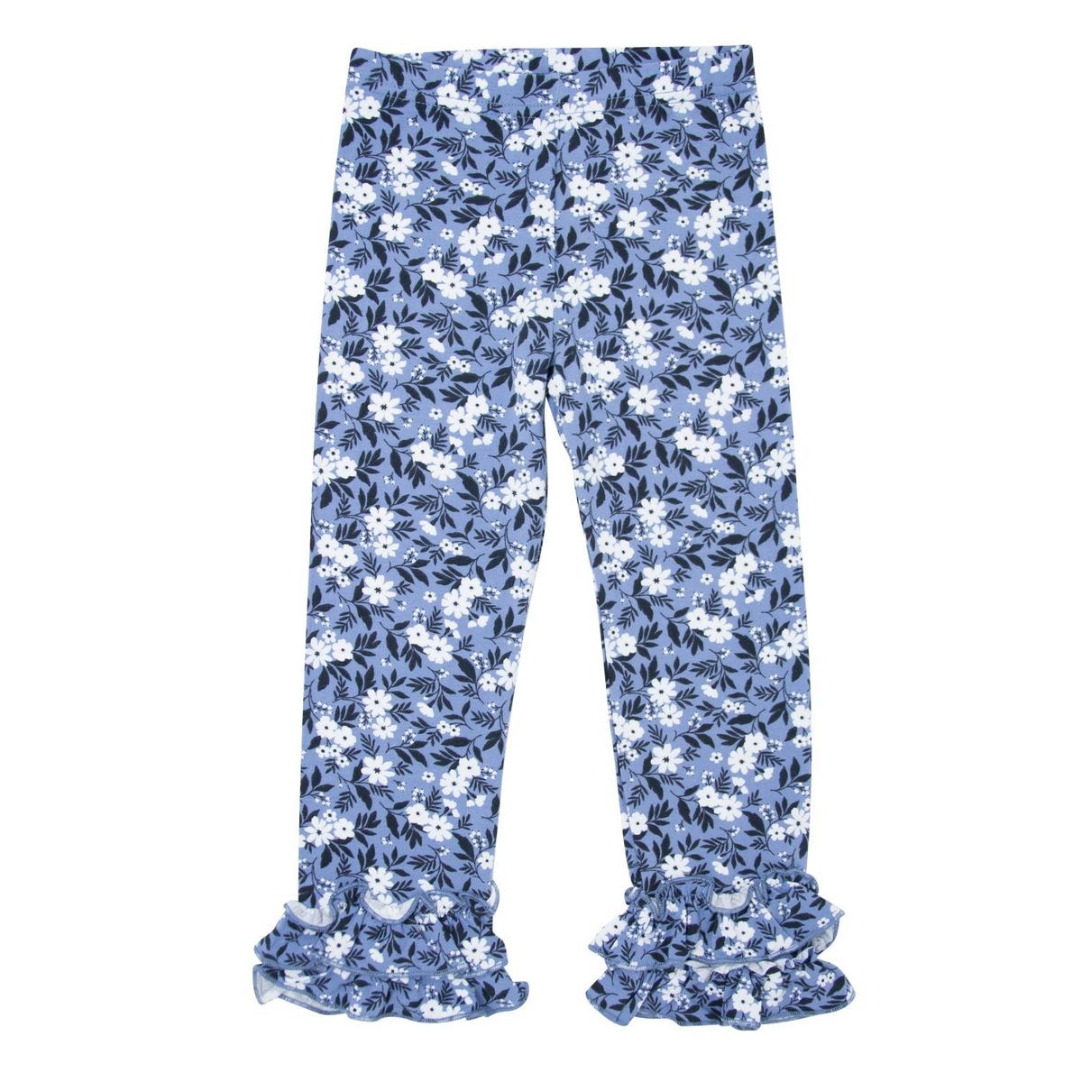 Ruffle Bottom Legging - Vintage Floral Blue