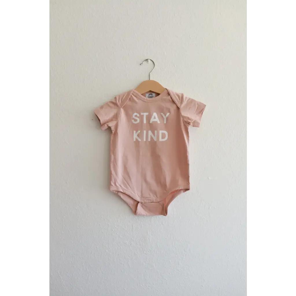 Stay Kind Organic Baby Bodysuit - Rose Dust