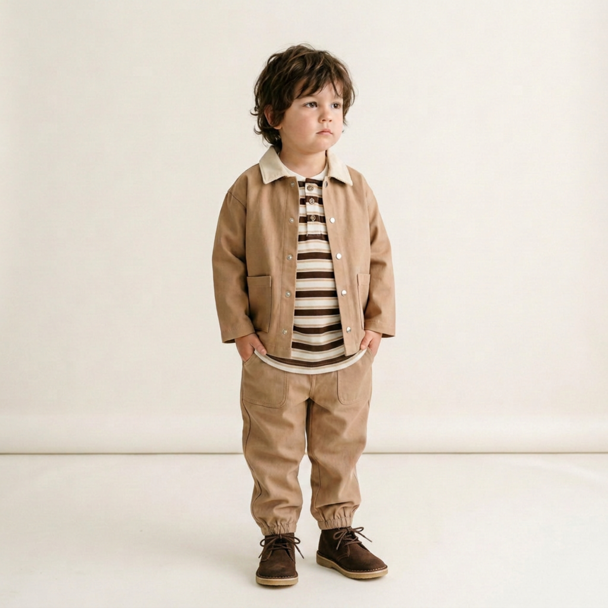 Organic Twill Joggers Pants - Taupe