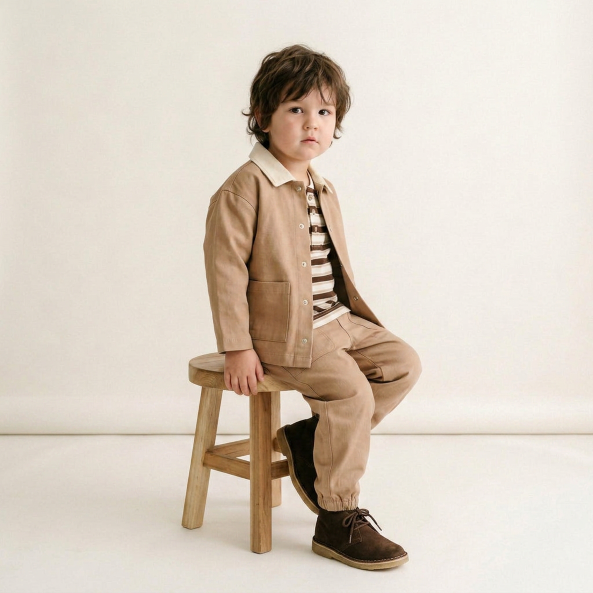 Organic Twill Joggers Pants - Taupe