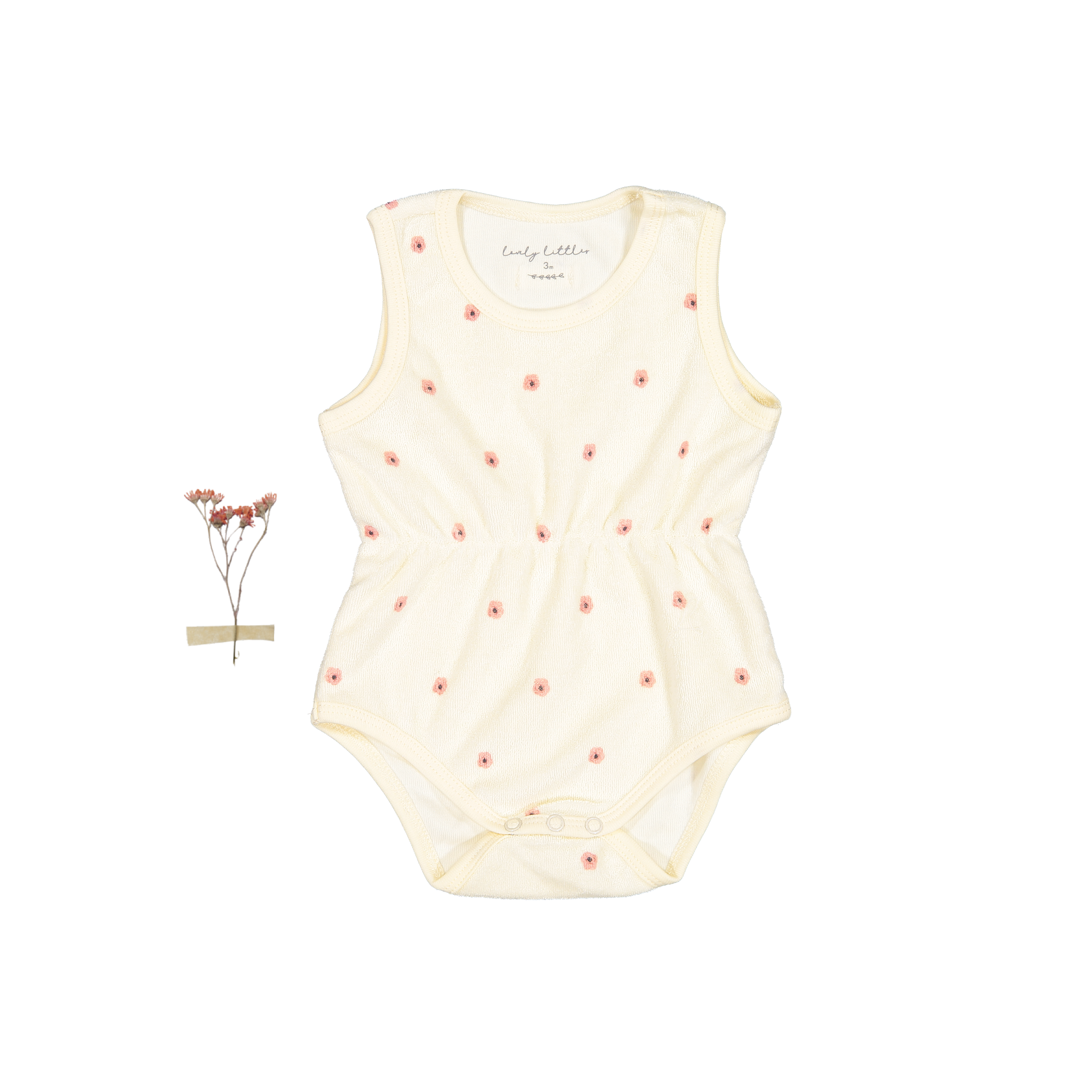 The Terry Romper - Butter Flower Tank Onesie Lovely Littles