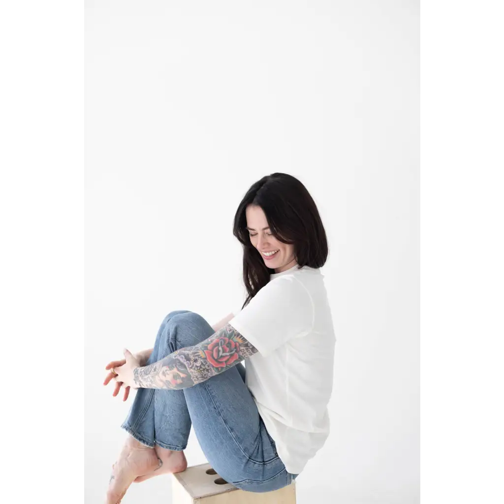 The Mom Tee in Antique White