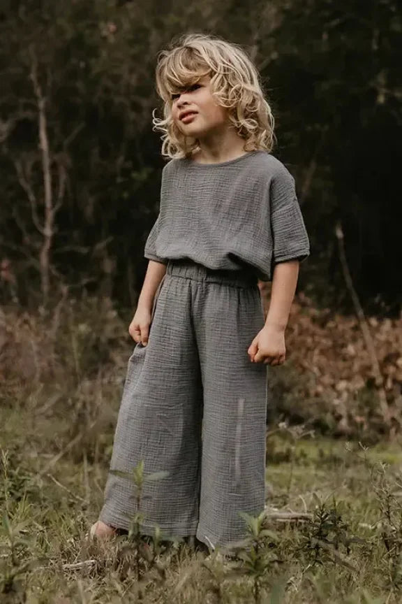 The Muslin Culotte - Lead gray
