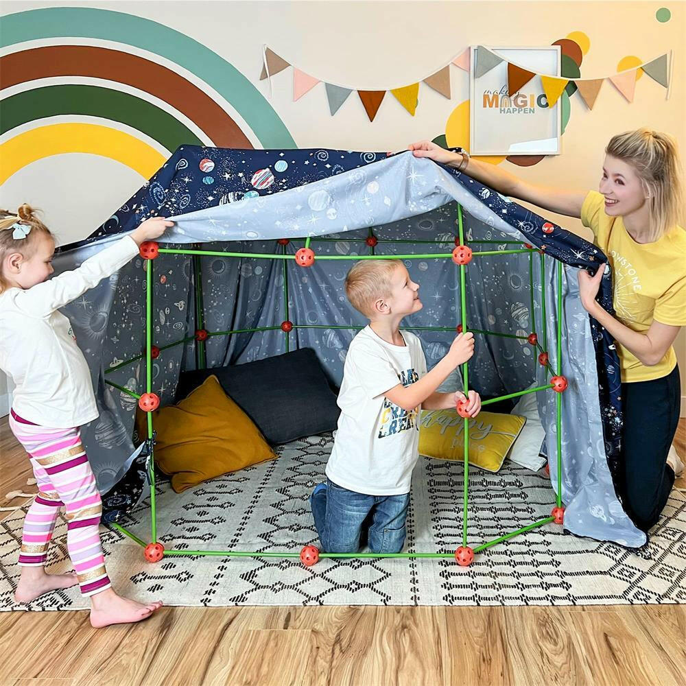 Tiny Land® Creative Fort Building Kit with 130 pcs Toy Tiny Land