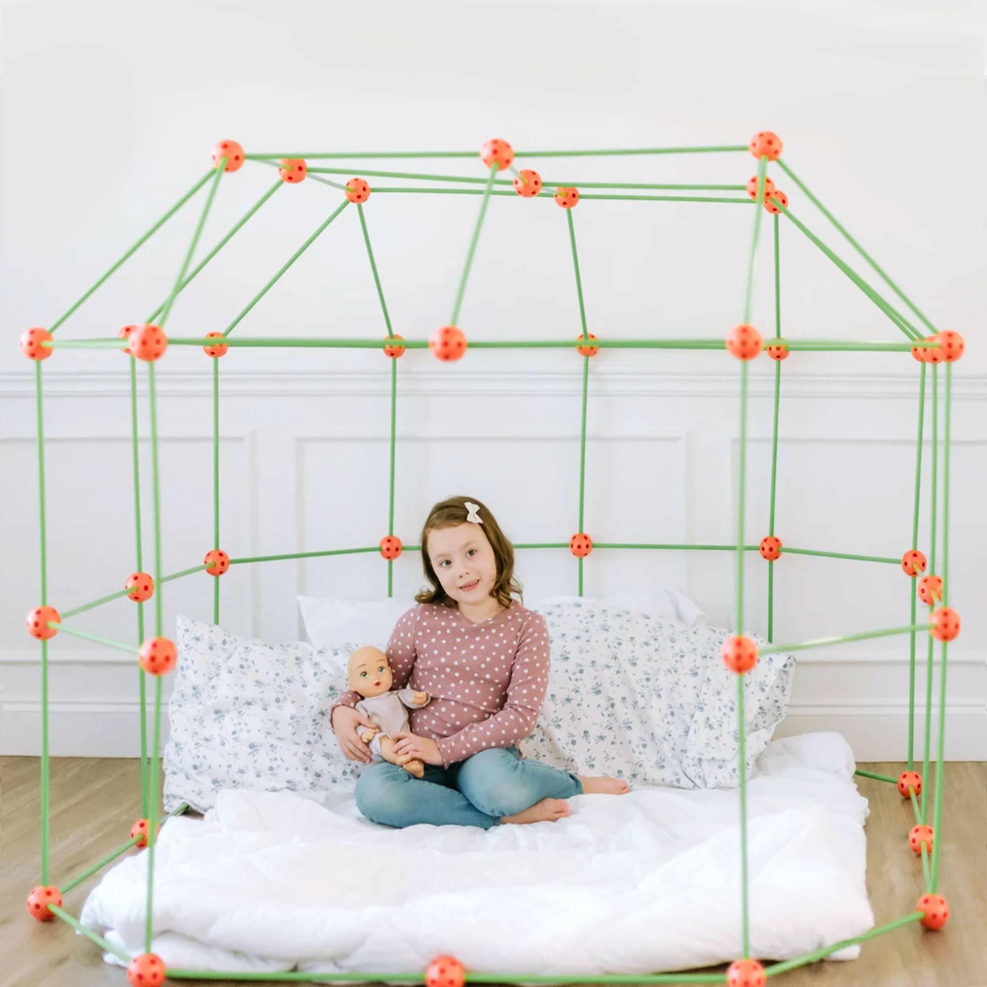 Tiny Land® Creative Fort Building Kit with 130 pcs Toy Tiny Land
