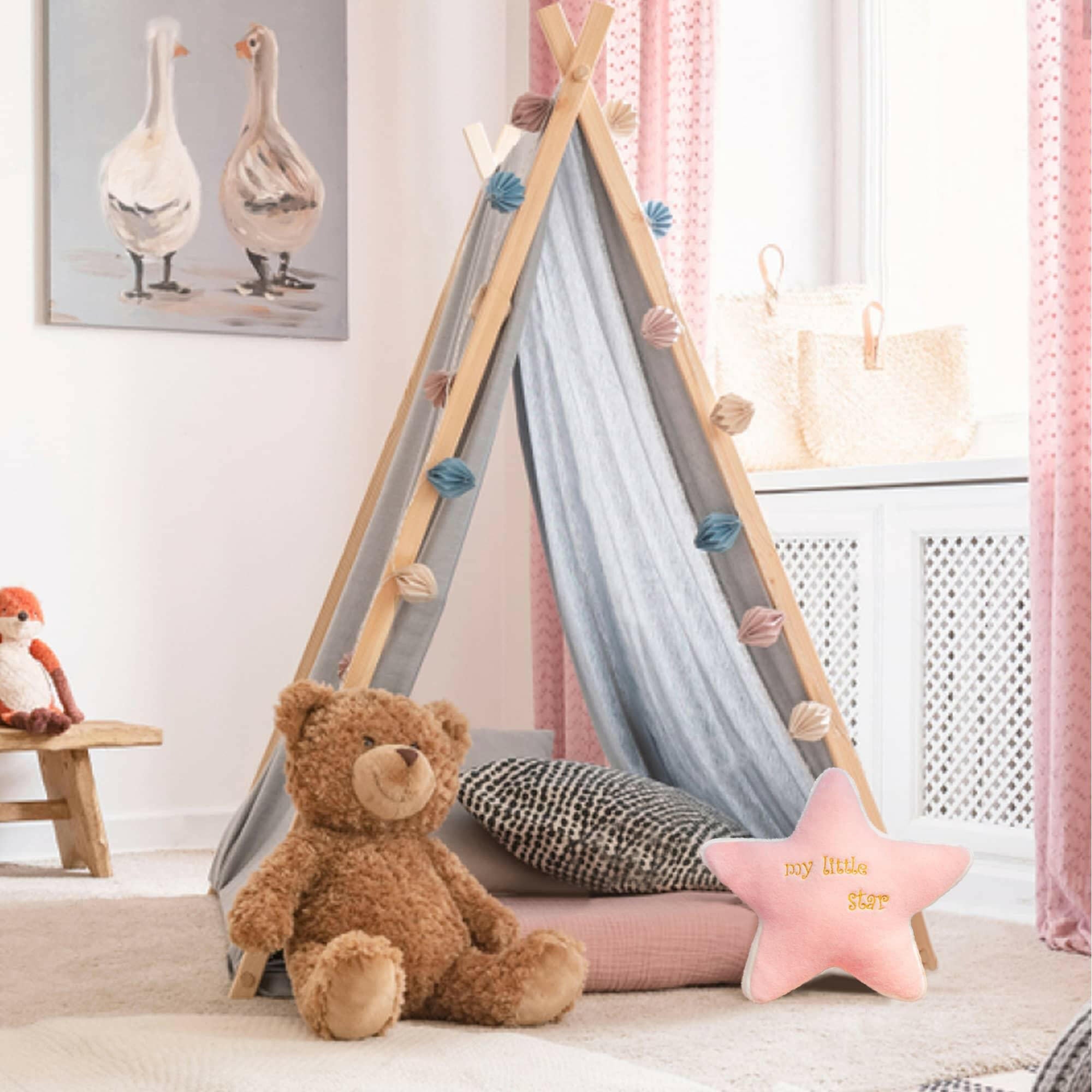 Tiny Land® Pink Star Pillow Pillows Tiny Land