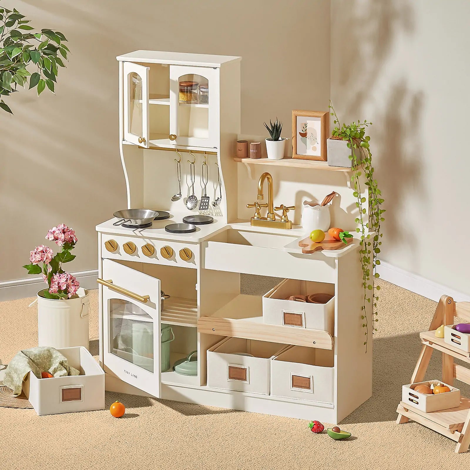 Tiny Land® Trendy Play Kitchen - Montessori Organizer's Paradise Toy Tiny Land