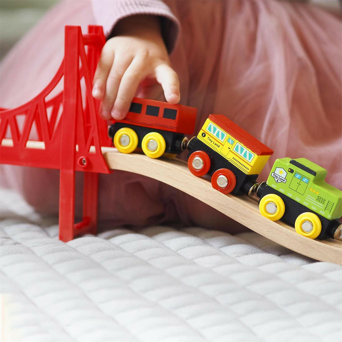 Tiny Land® Wooden Train Set 110 Pcs Toy Trains & Train Sets Tiny Land