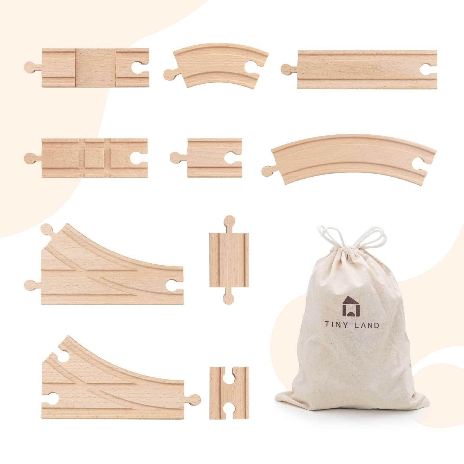 Tiny LandĀ® Wooden Train Tracks Set (52 pcs) wooden toys Tiny Land