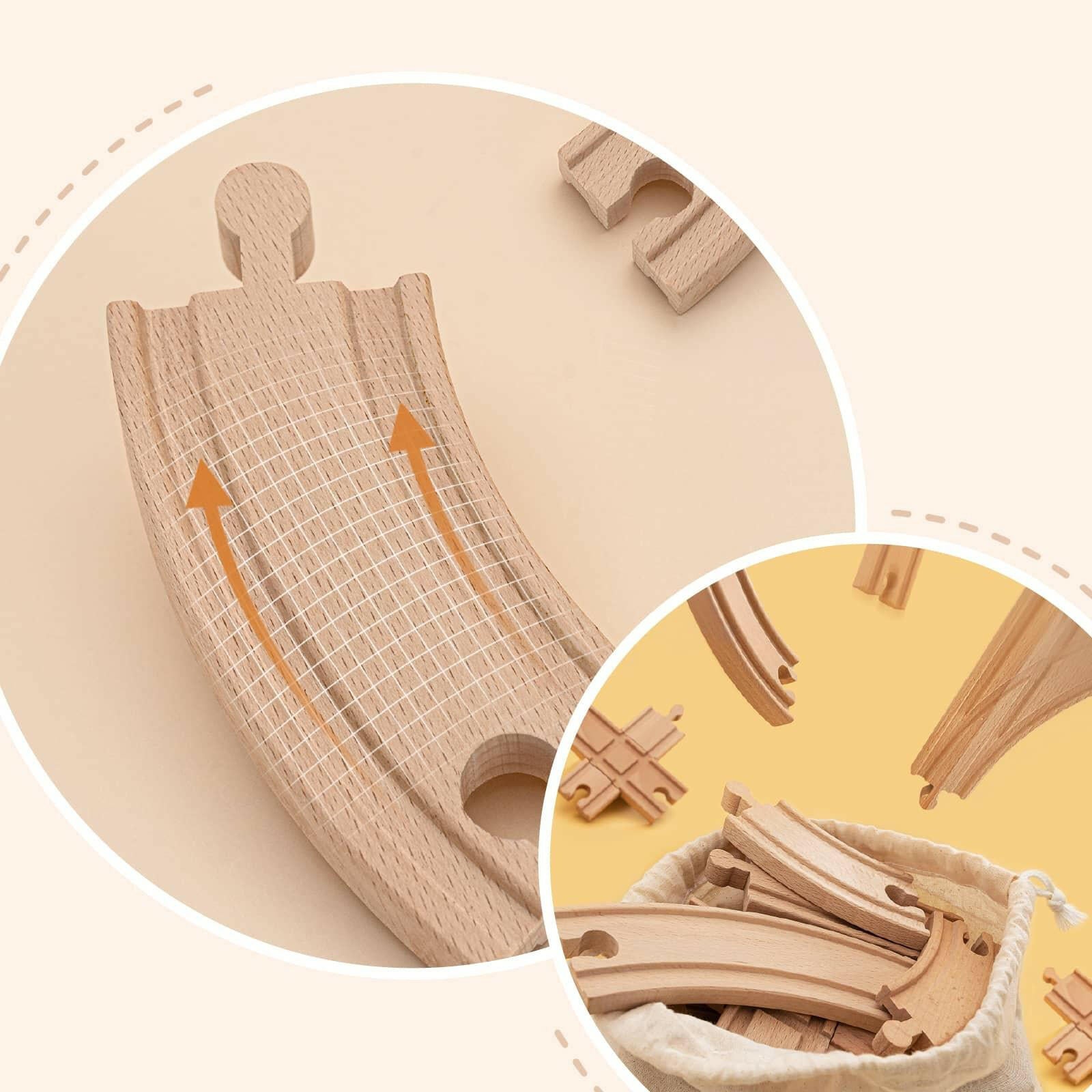 Tiny LandĀ® Wooden Train Tracks Set (52 pcs) wooden toys Tiny Land