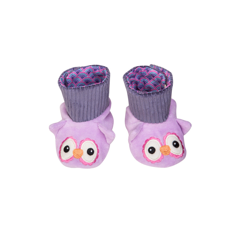 Patterned Booties - Purple Owl