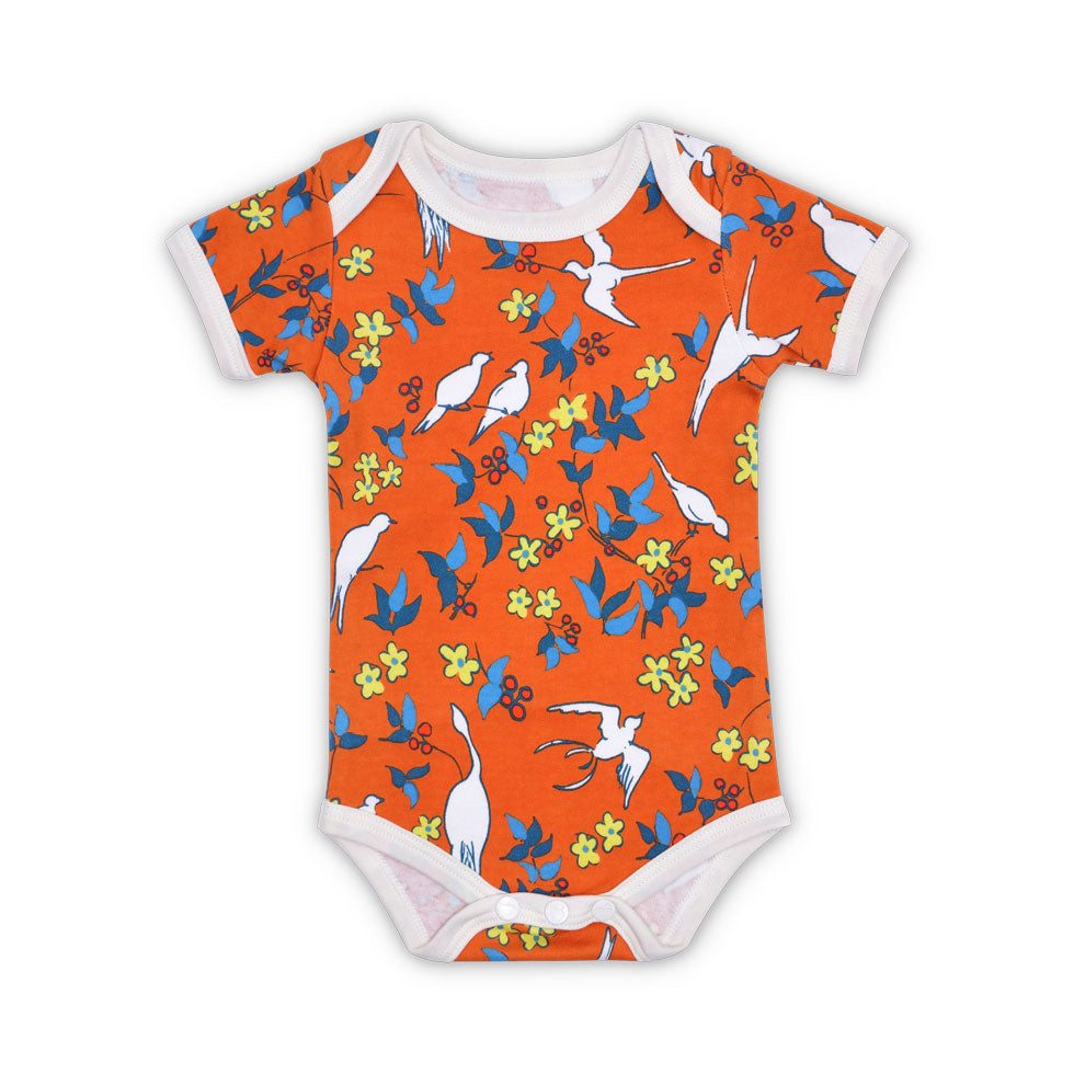 Lala Curio Essential Onesie - Enchanted Leaves Orange