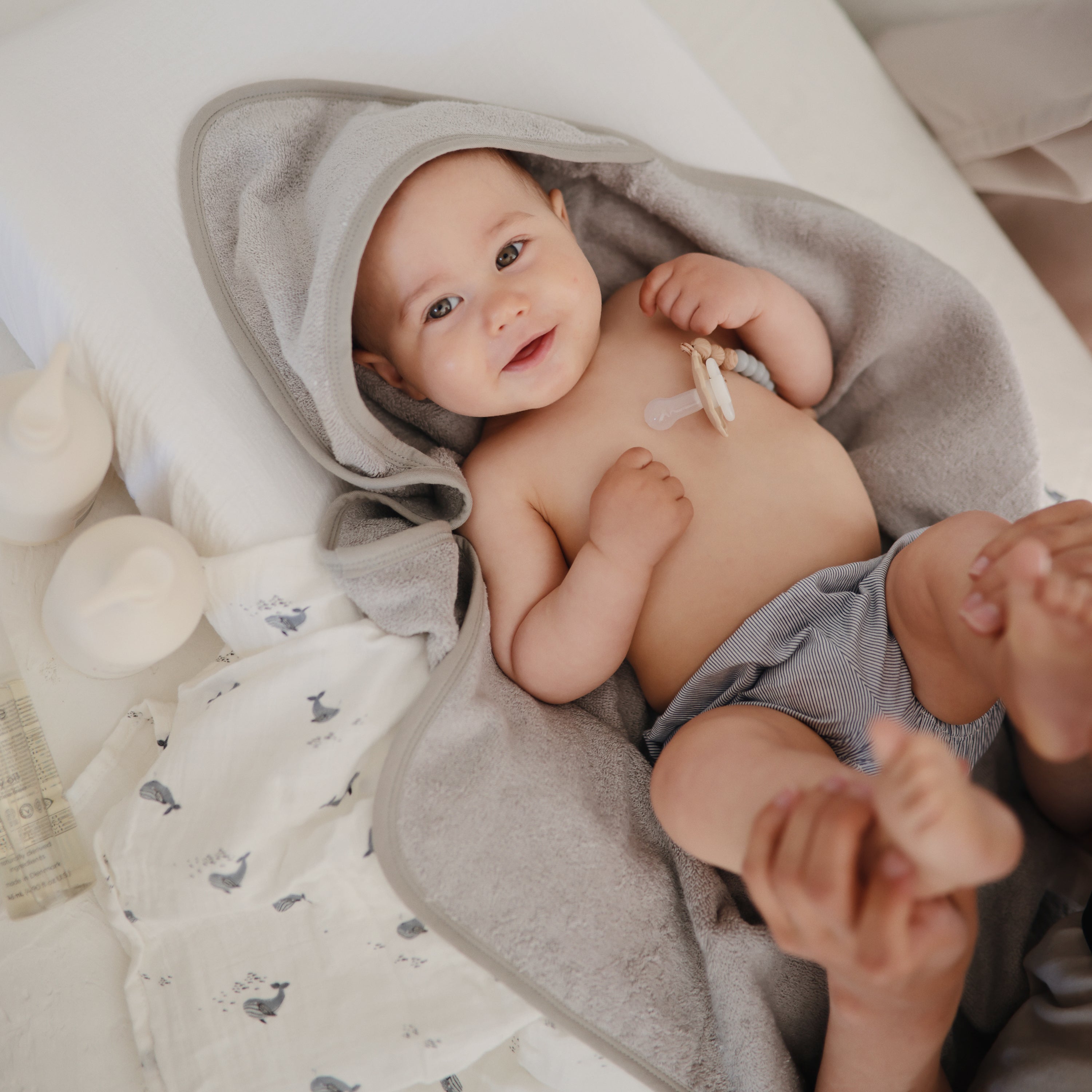 Organic Cotton Baby Hooded Towel Hooded Towel Mushie