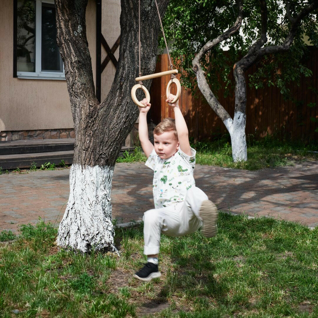 Trapeze swing bar with rings Single Swing Goodevas