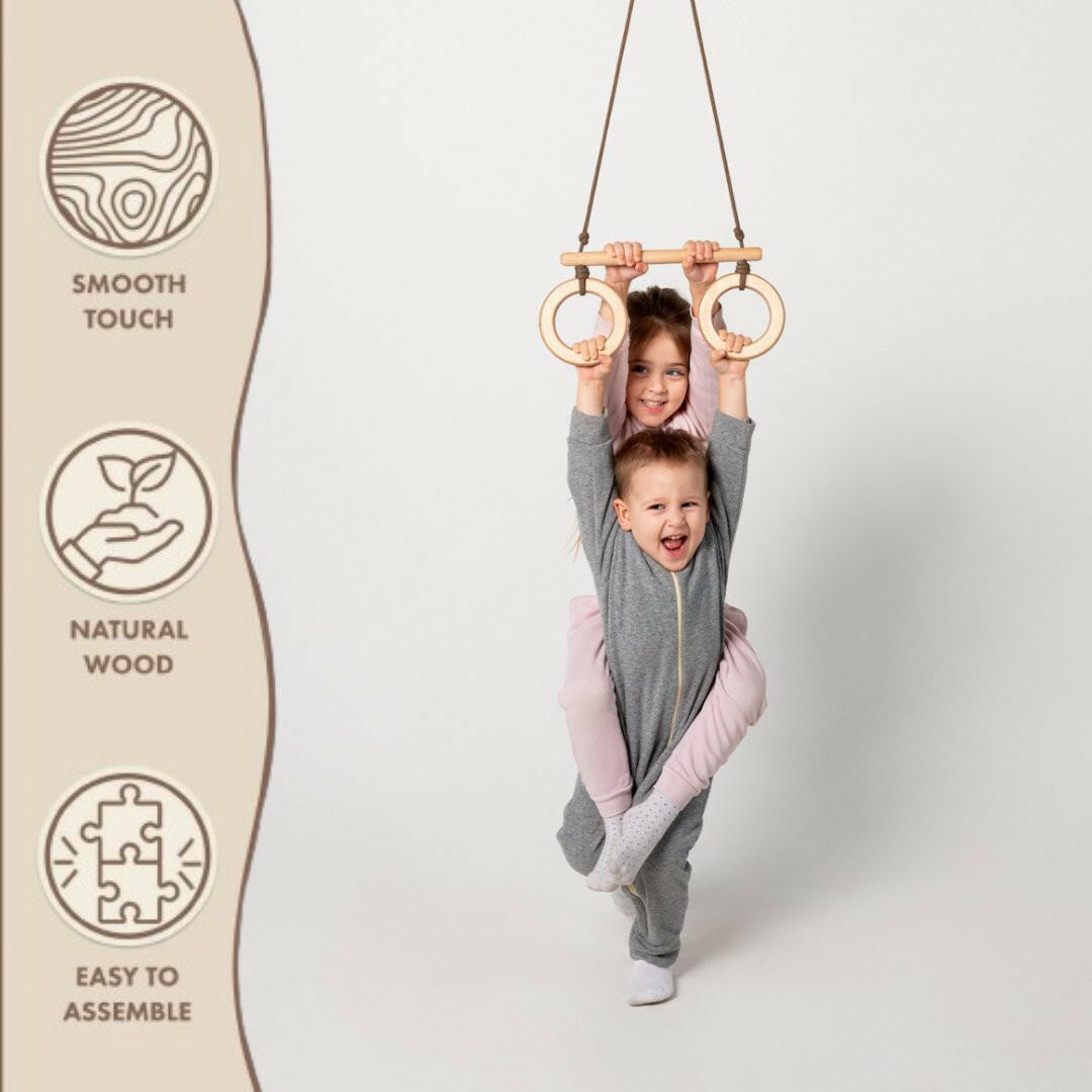 Trapeze swing bar with rings Single Swing Goodevas