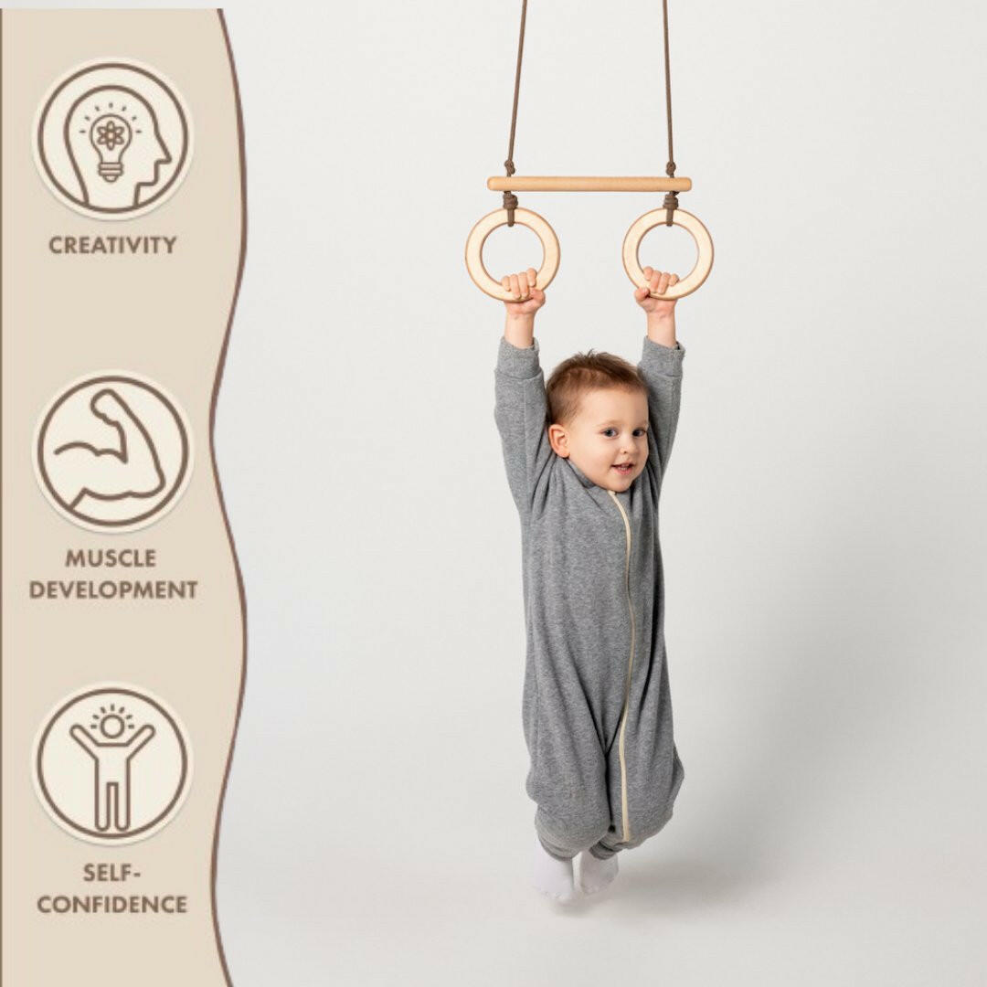 Trapeze swing bar with rings Single Swing Goodevas