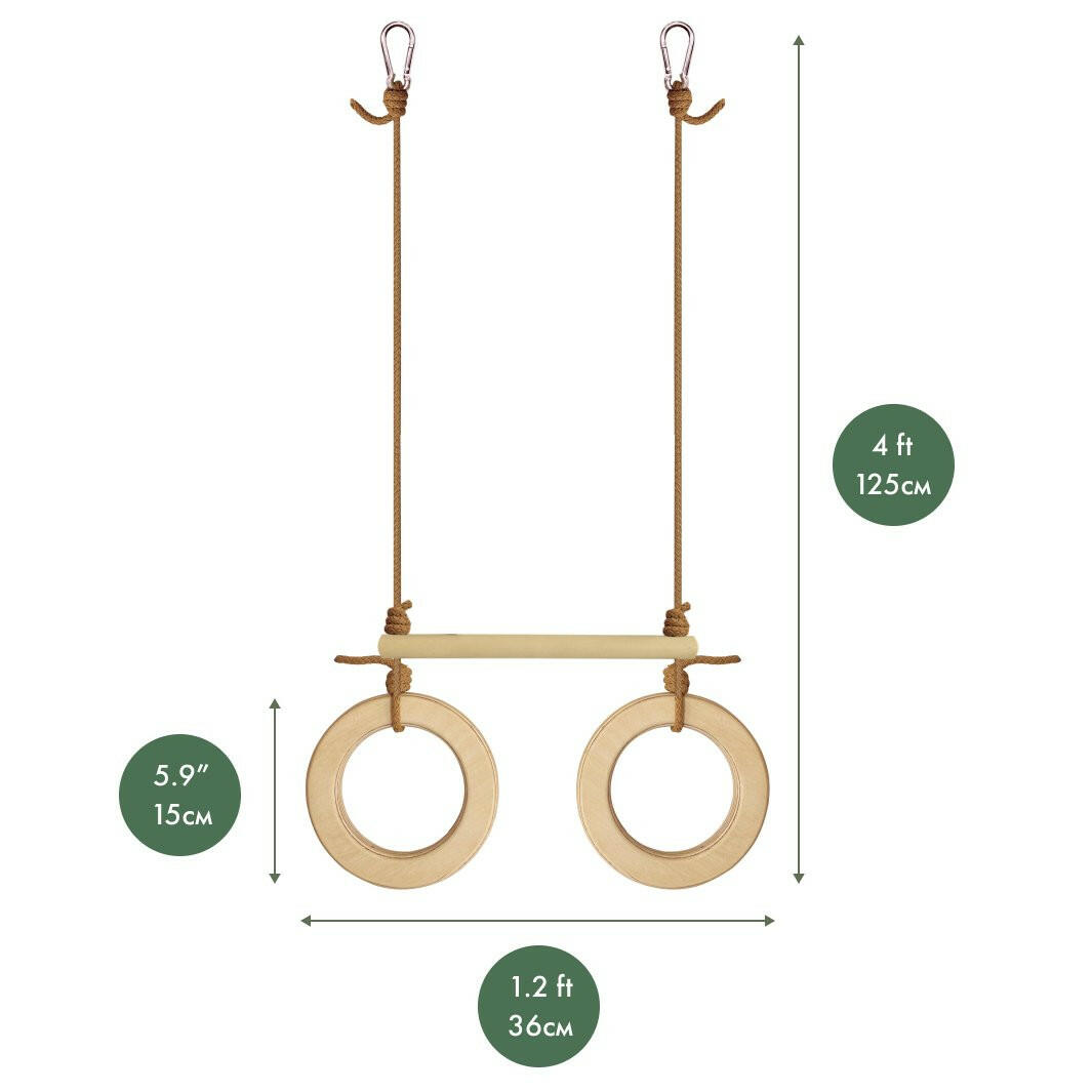 Trapeze swing bar with rings Single Swing Goodevas