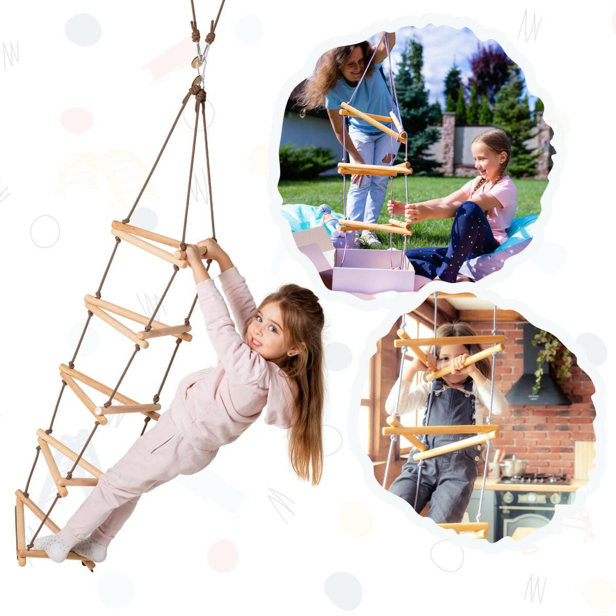 Triangle rope ladder for kids Single Swing Goodevas