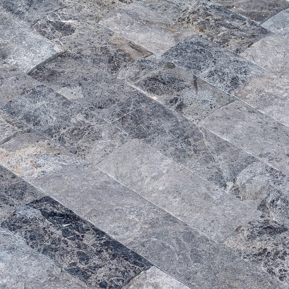 Tundra Gray 4"xFree Length Split-face Natural Marble Wall Tile - Belair Collection