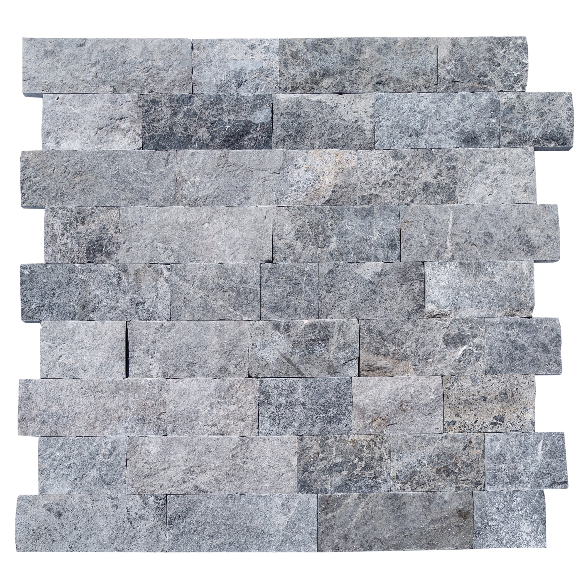 Tundra Gray 4"xFree Length Split-face Natural Marble Wall Tile - Belair Collection