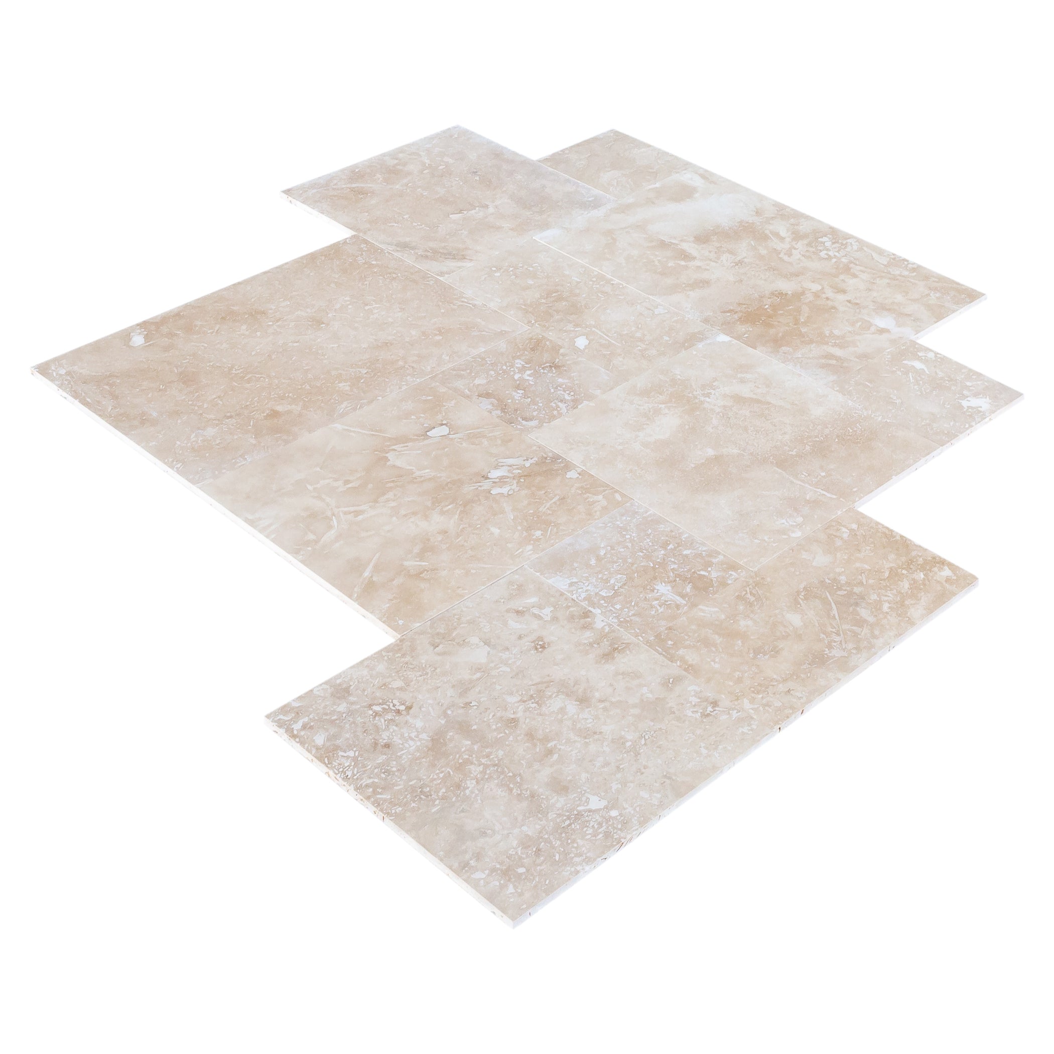 Tuscany Beige Travertine Tiles 4 sized Pattern Honed and Filled - Belair Collection