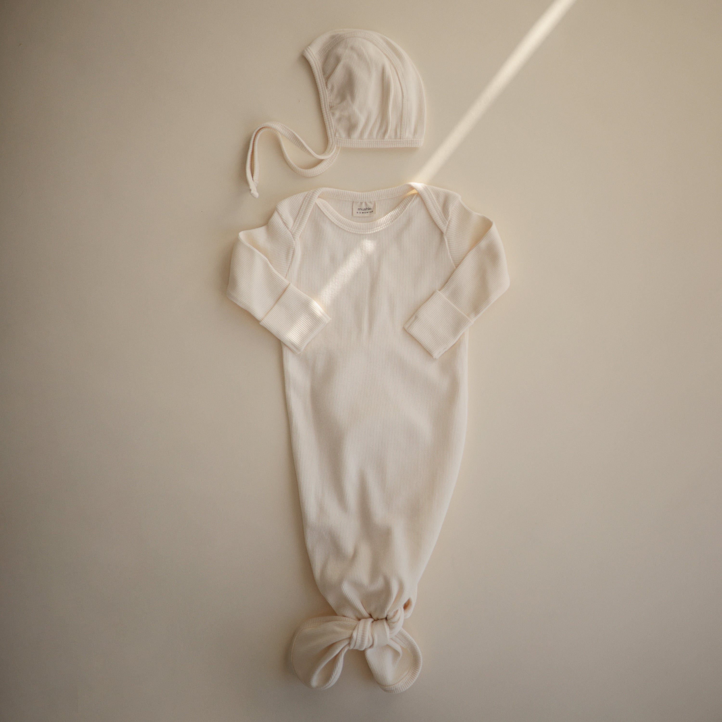Ribbed Knotted Baby Gown