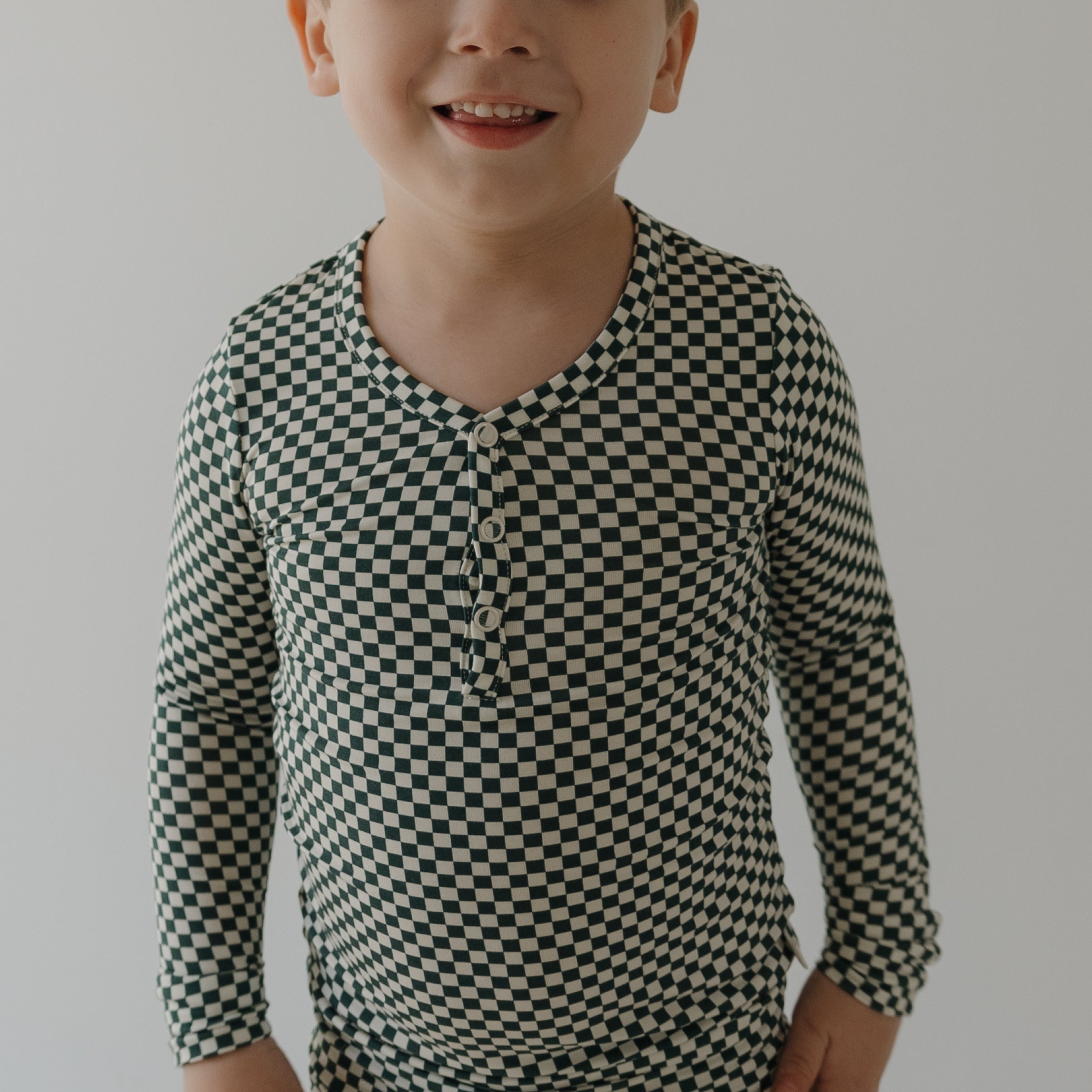 Bamboo Two Piece Pajamas | Lucky Micro Check