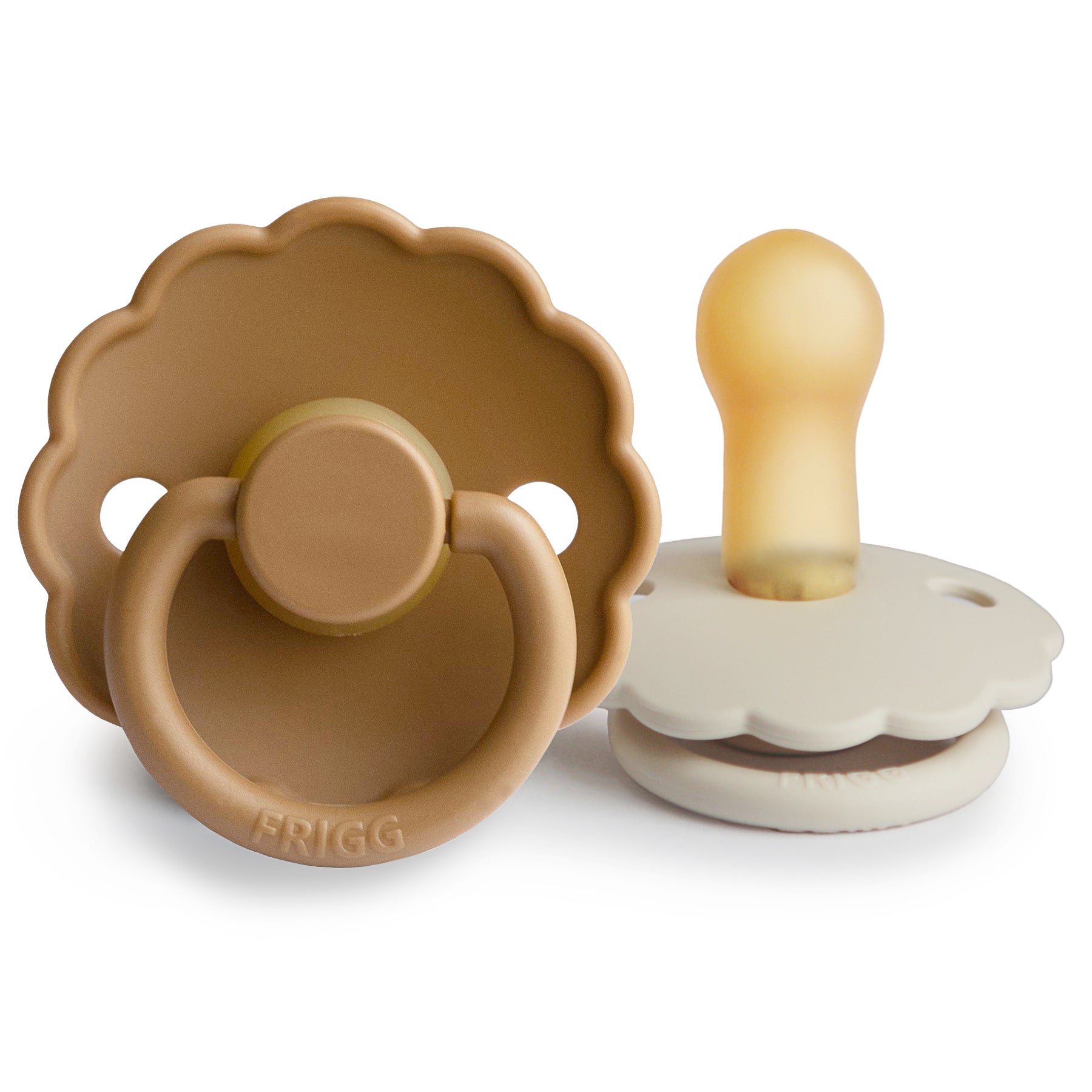 FRIGG Daisy Natural Rubber Pacifier 2-Pack FRIGG PACIFIERS Mushie Cappuccino/Cream 6-18 months