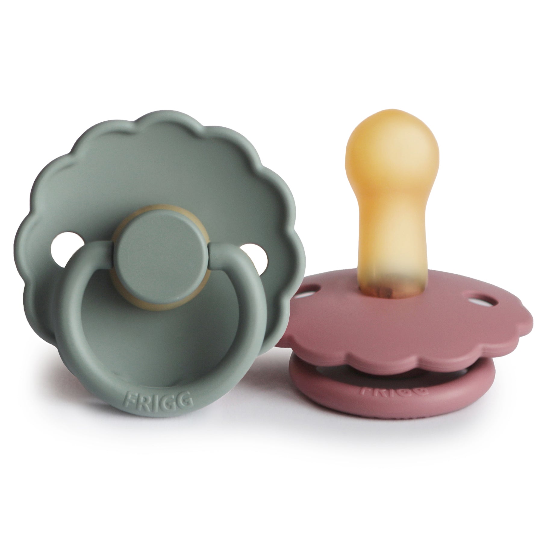 FRIGG Daisy Natural Rubber Pacifier 2-Pack FRIGG PACIFIERS Mushie Cedar/Lily Pad 6-18 months