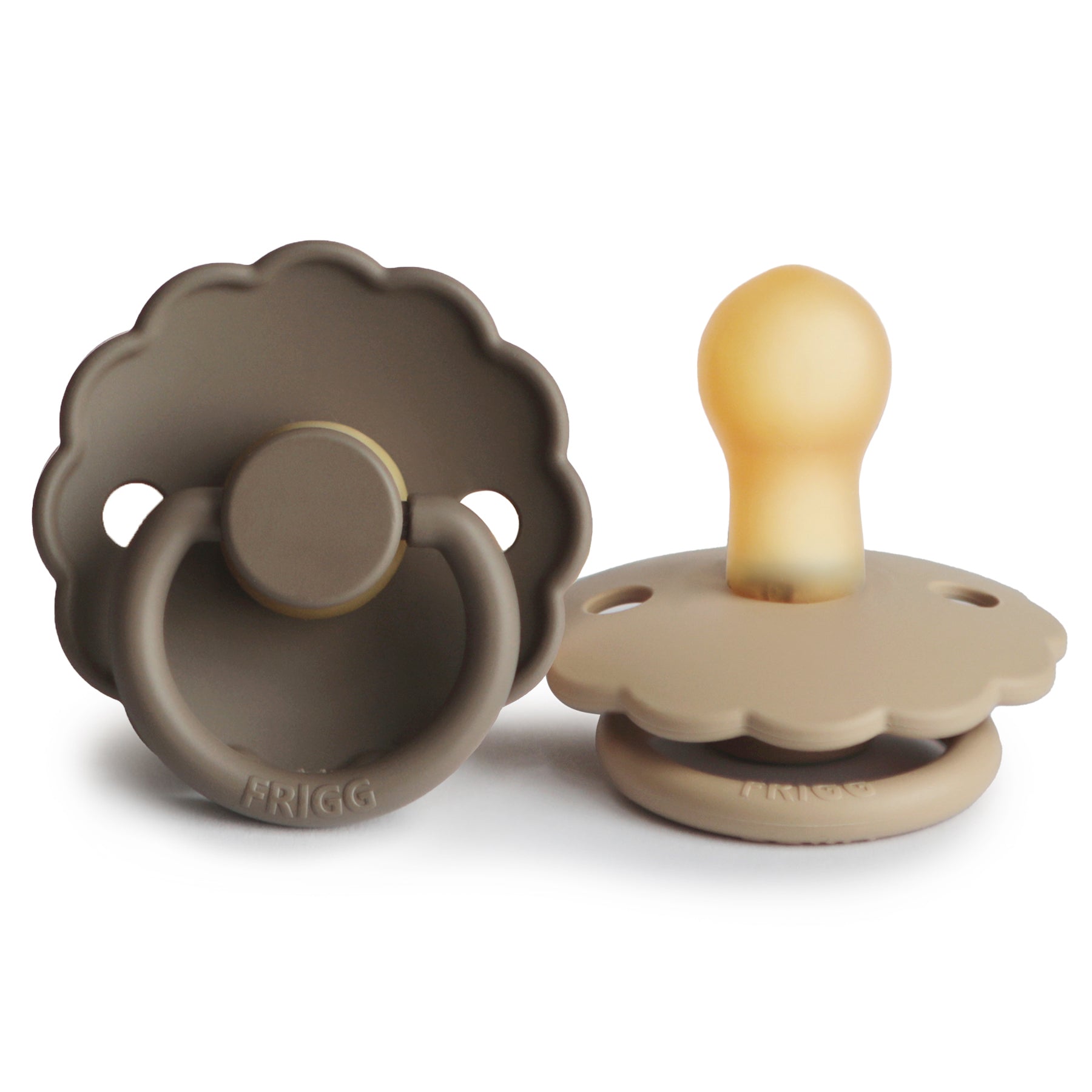 FRIGG Daisy Natural Rubber Pacifier 2-Pack FRIGG PACIFIERS Mushie Croissant/Portobello 0-6 months