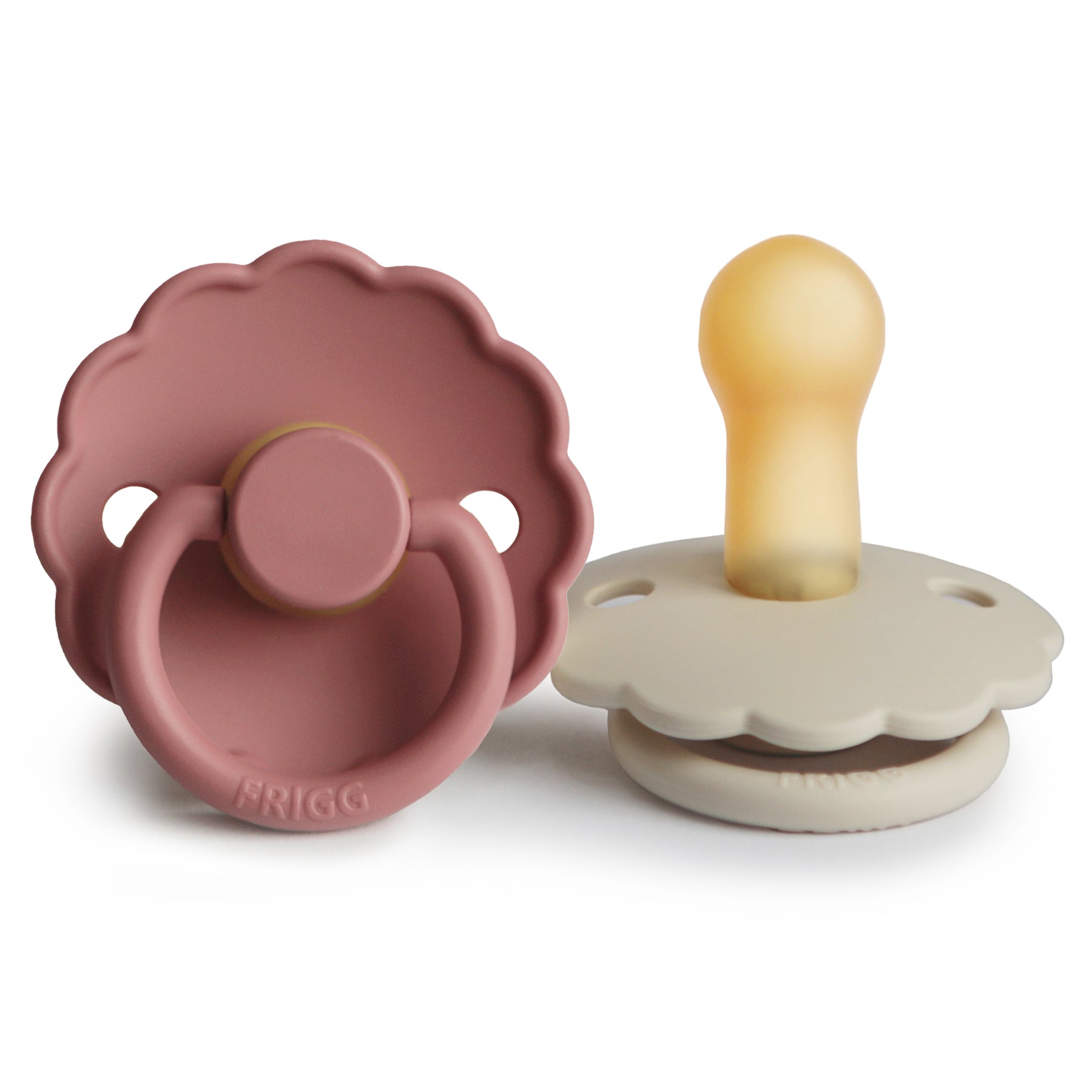 FRIGG Daisy Natural Rubber Pacifier 2-Pack FRIGG PACIFIERS Mushie Powder Blush/Cream 6-18 months