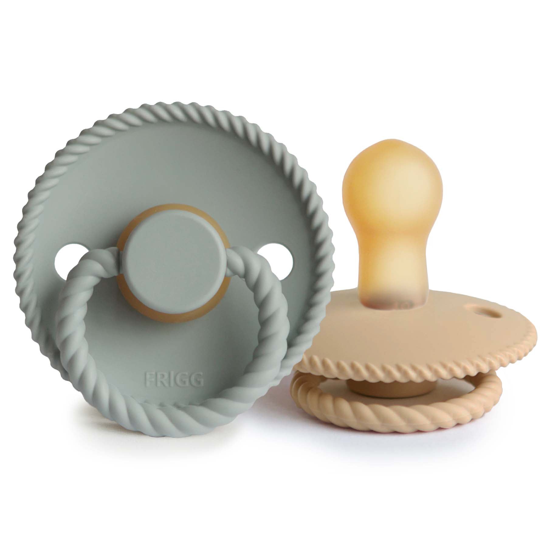 FRIGG Rope Natural Rubber Pacifier 2-Pack FRIGG PACIFIERS Mushie Sage/Croissant 0-6 months