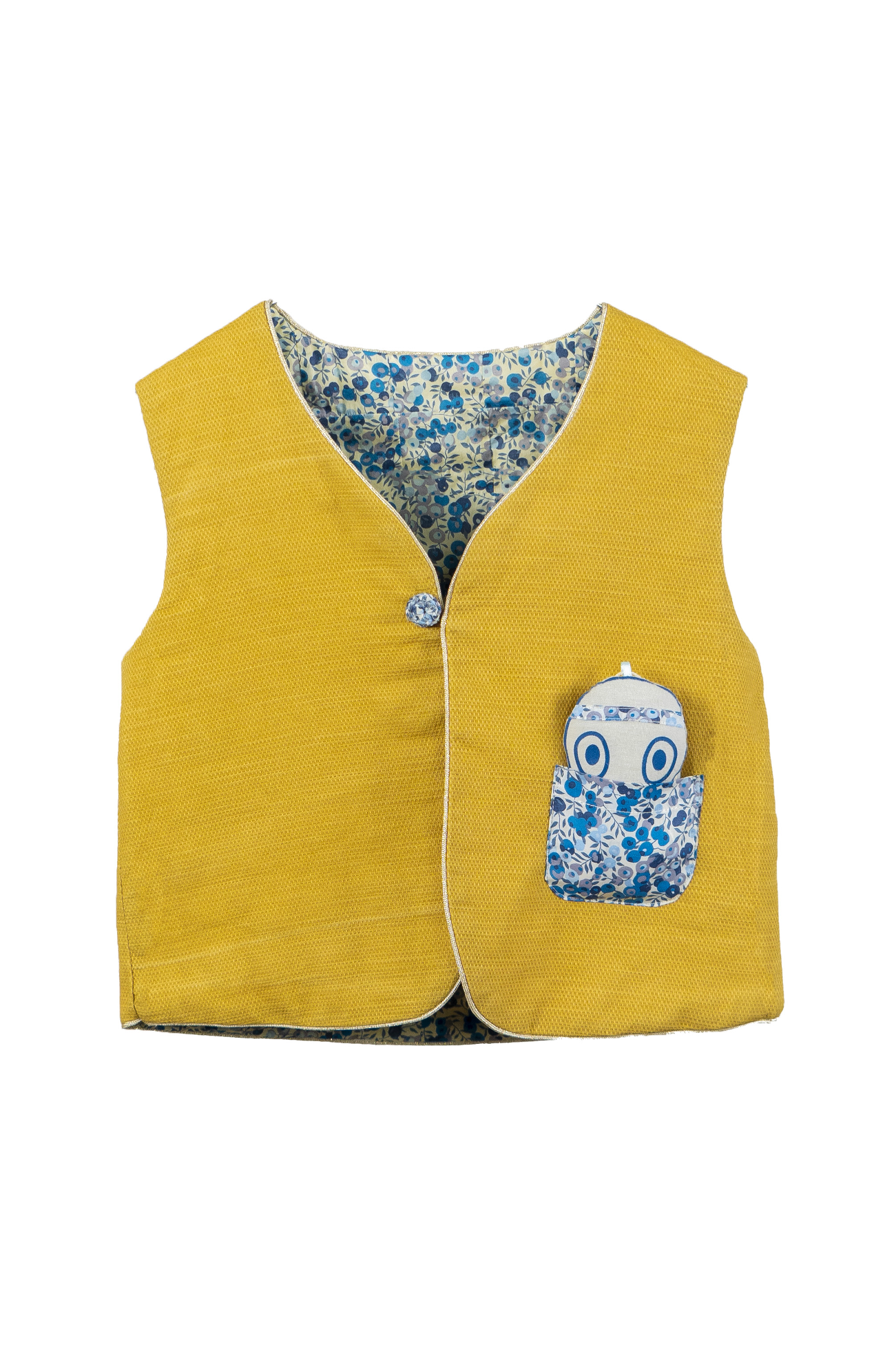 Reversible Kids Vest - Honey Blueberry