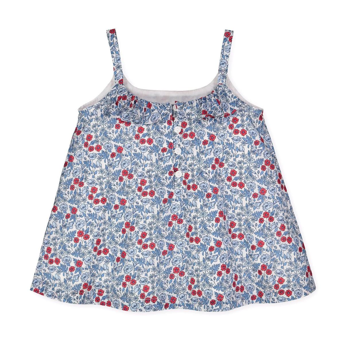 Baby Swing Tank Top - Red and Blue Ditsy Floral