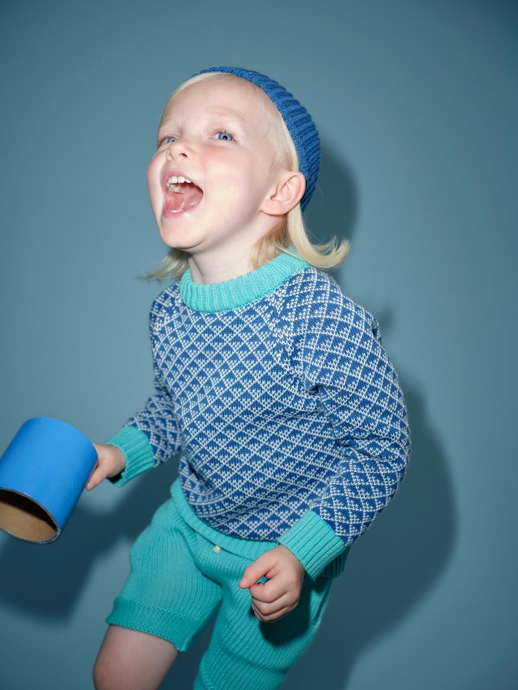 Organic Cotton Nordic Knit Shorts - Copper Green