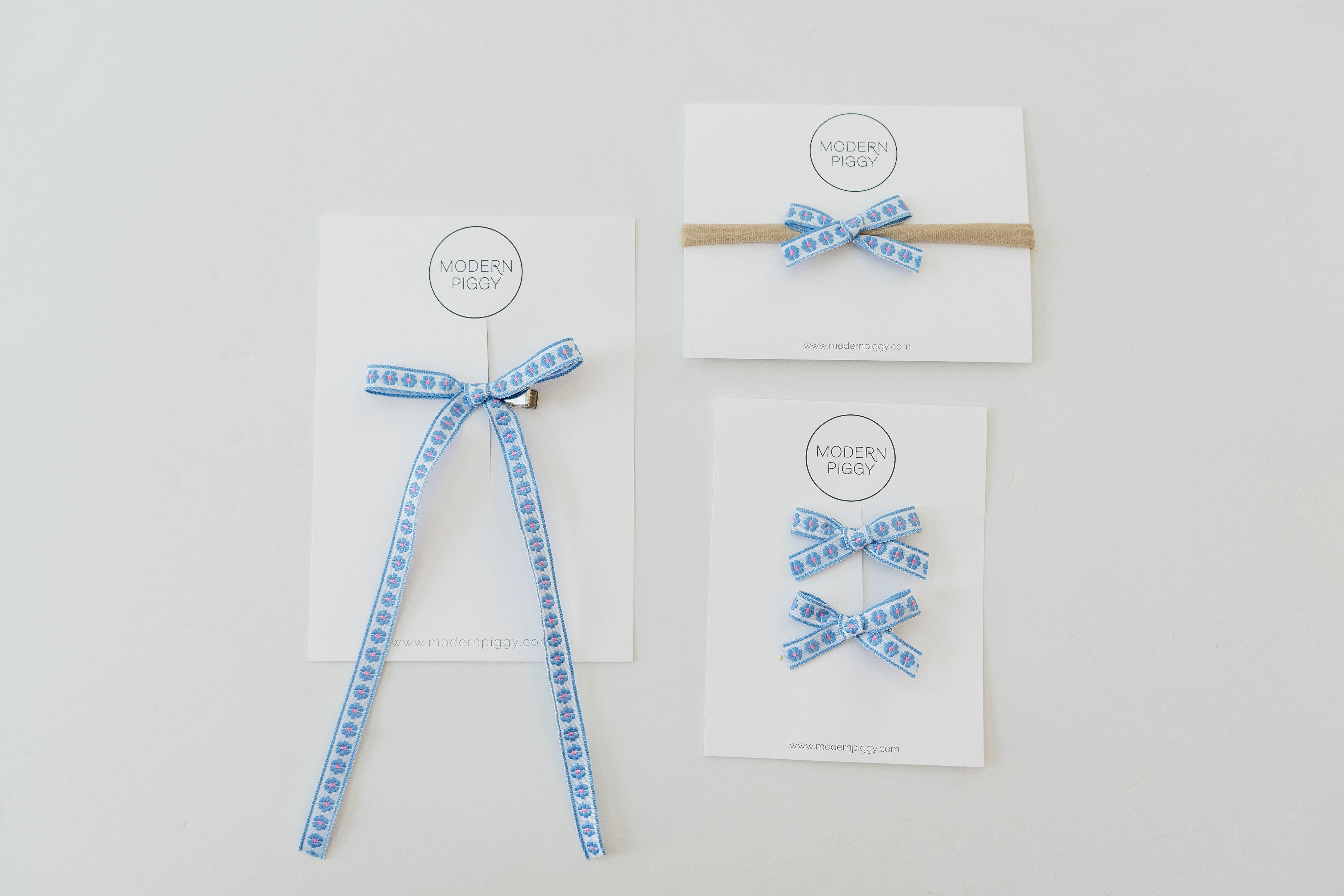 Daisy Chain- Blue | Statement Ribbon Bow