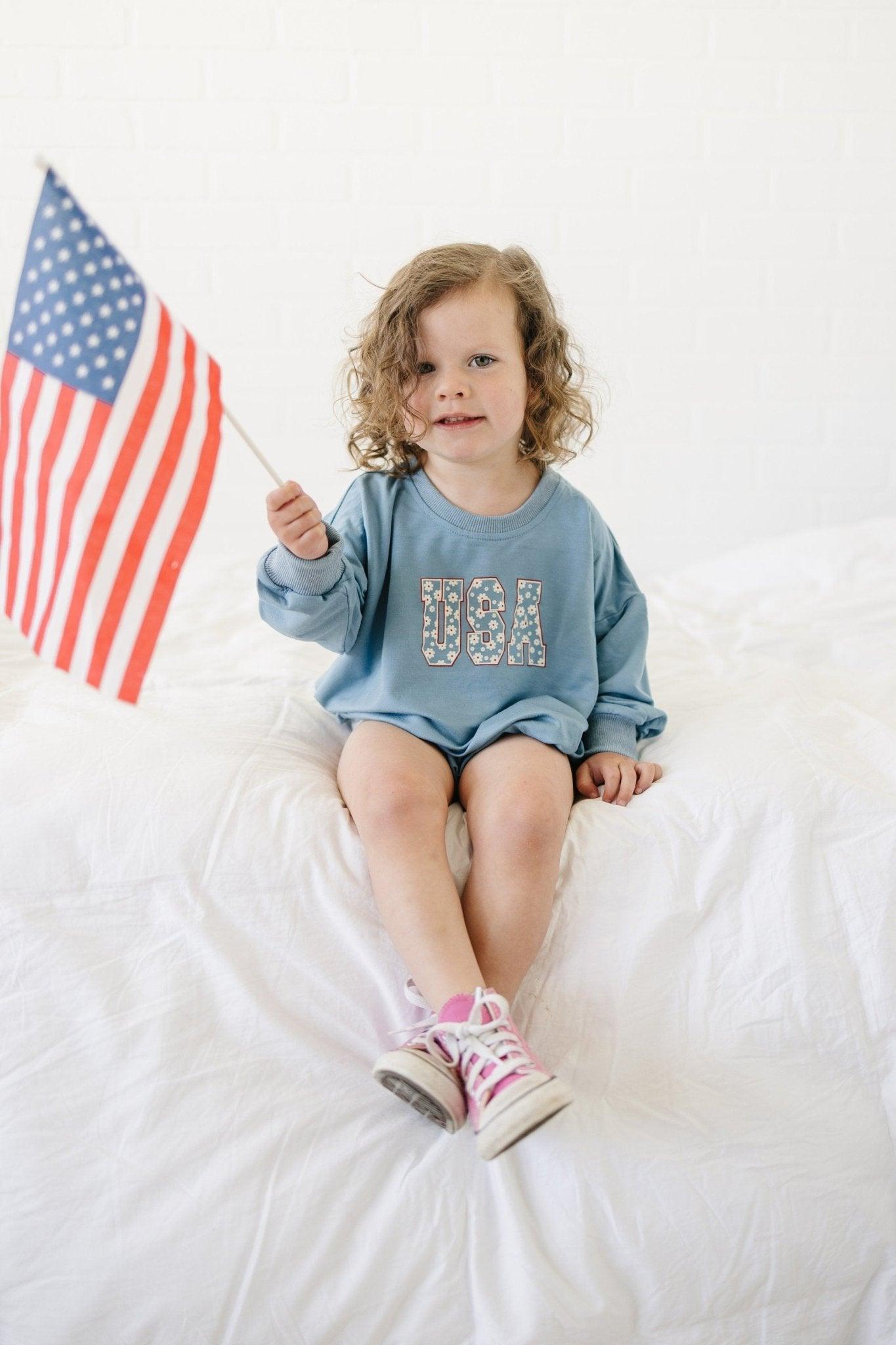 USA Daisy Bamboo Sweatshirt Romper