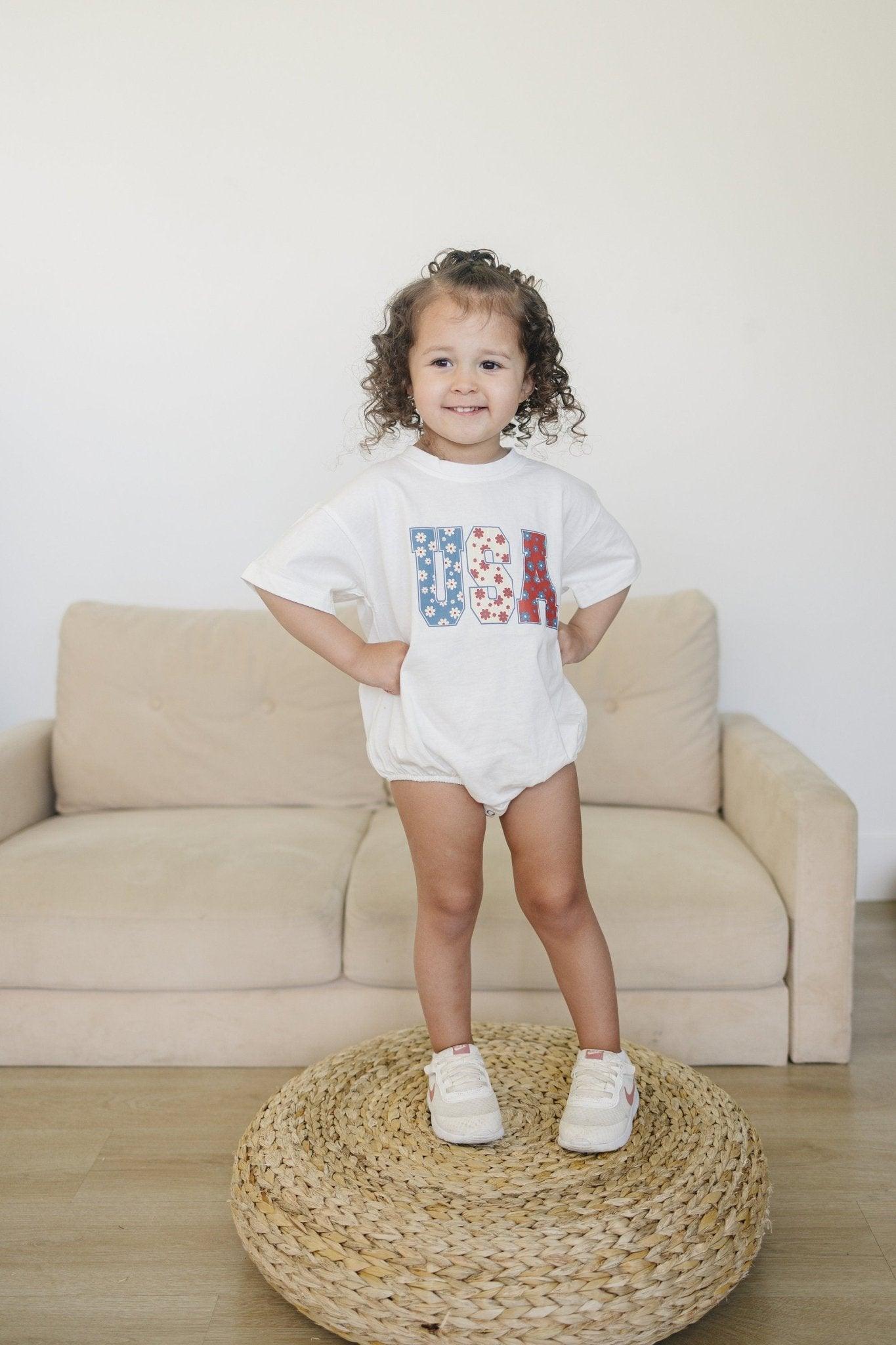 USA Daisy Oversized T-Shirt Romper