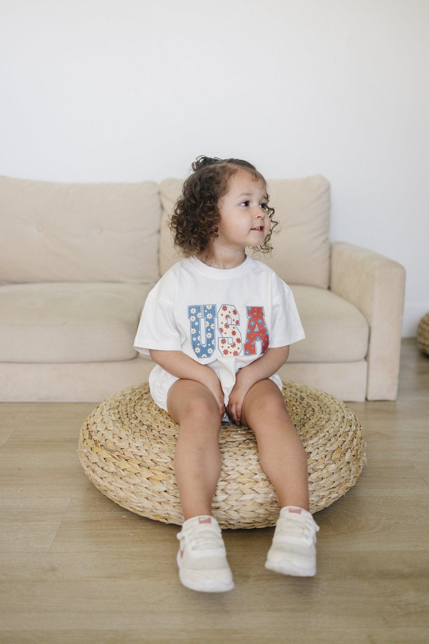 USA Daisy Oversized T-Shirt Romper