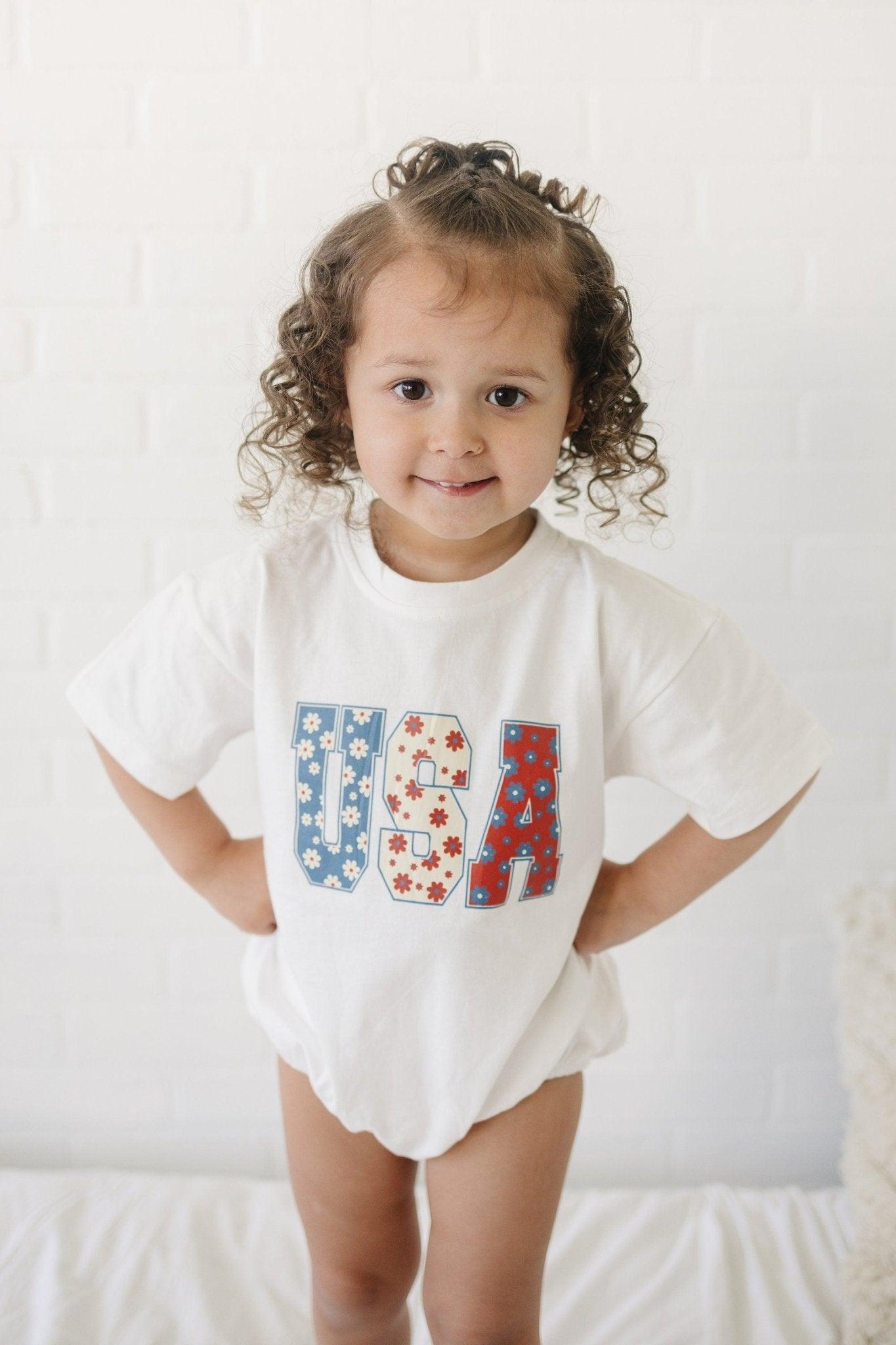 USA Daisy Oversized T-Shirt Romper