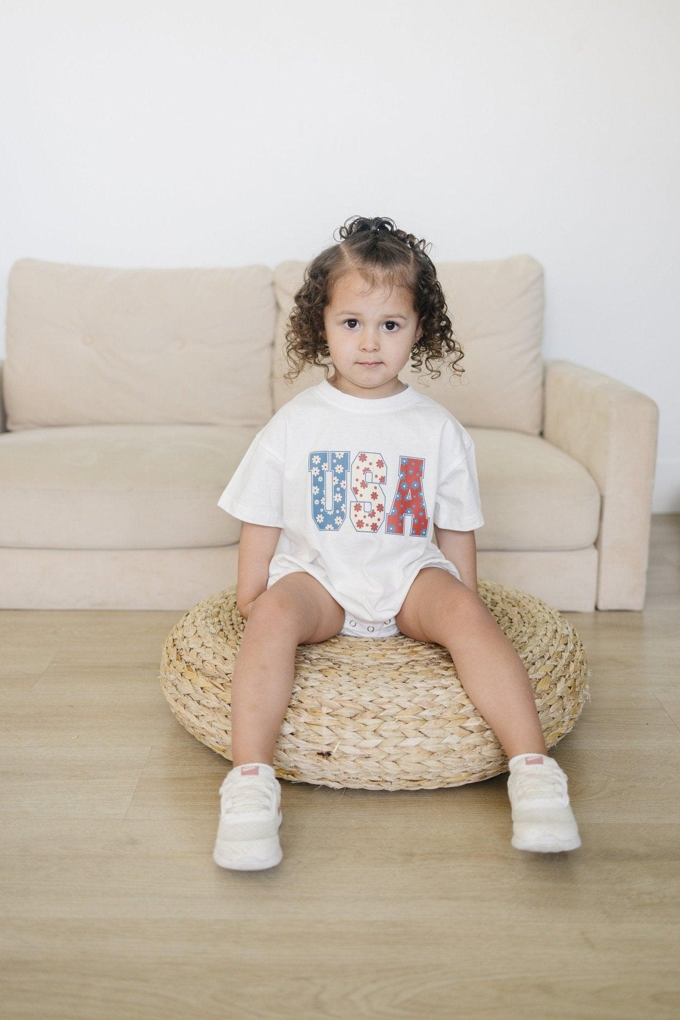 USA Daisy Oversized T-Shirt Romper