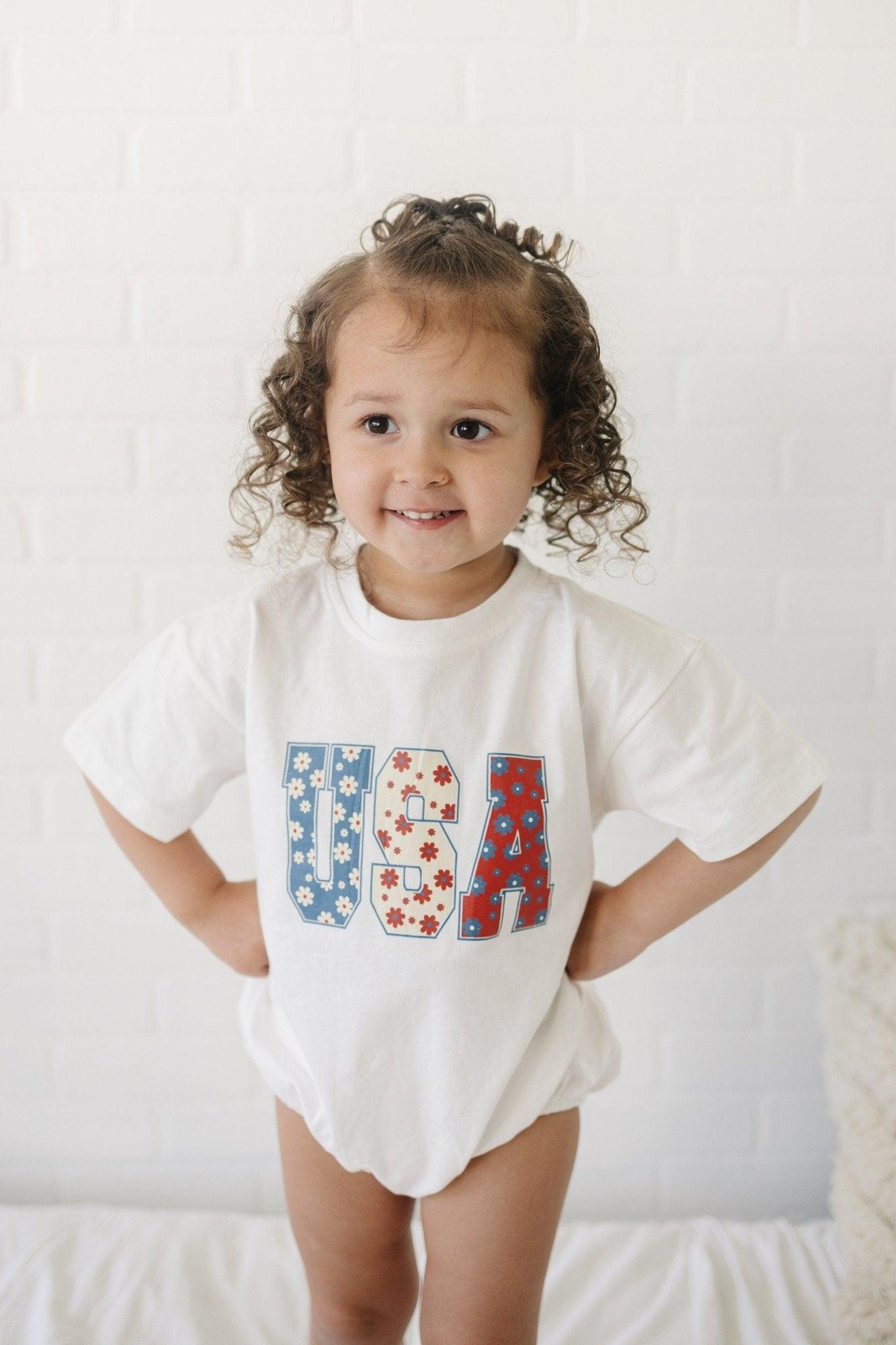 USA Daisy Oversized T-Shirt Romper