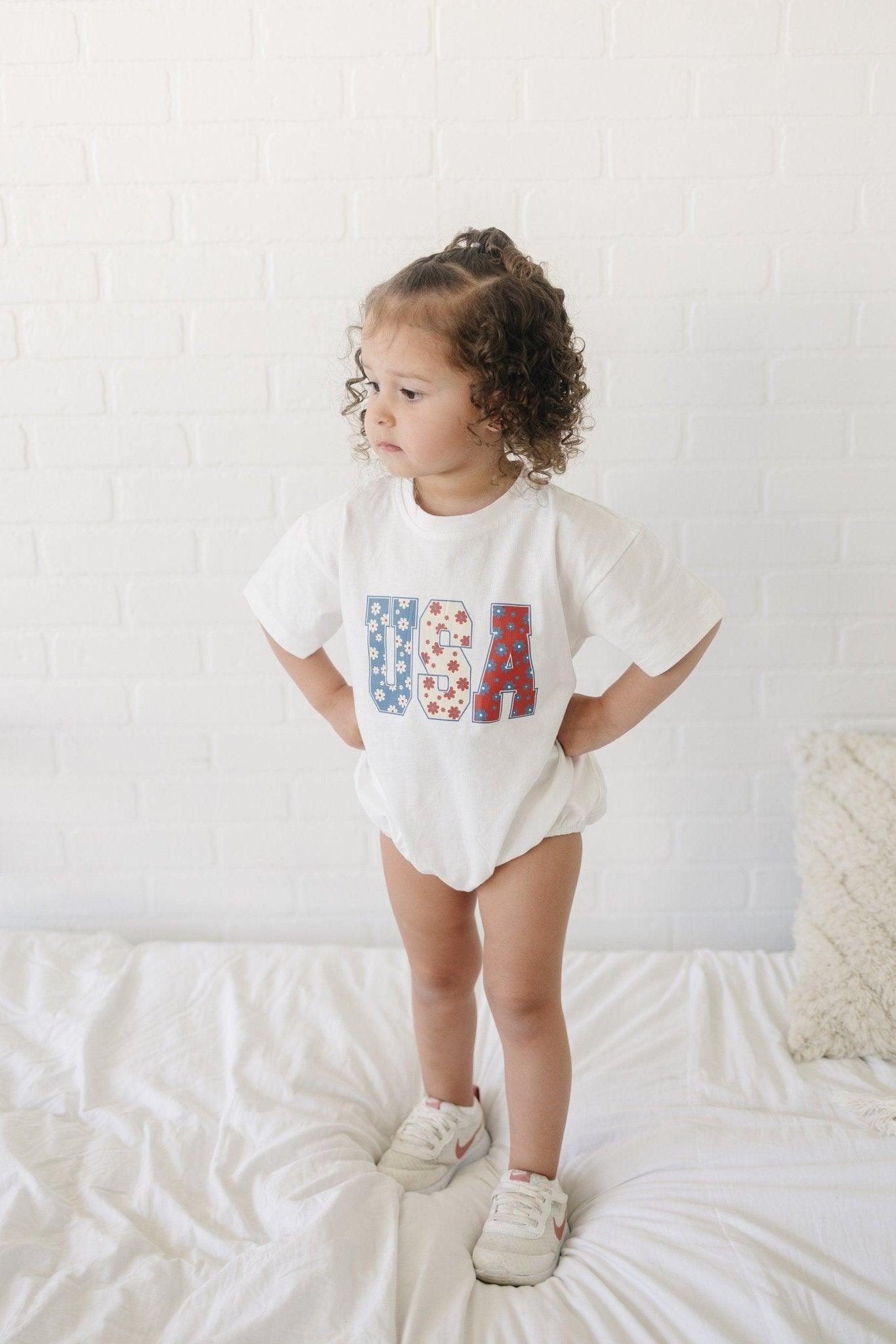 USA Daisy Oversized T-Shirt Romper