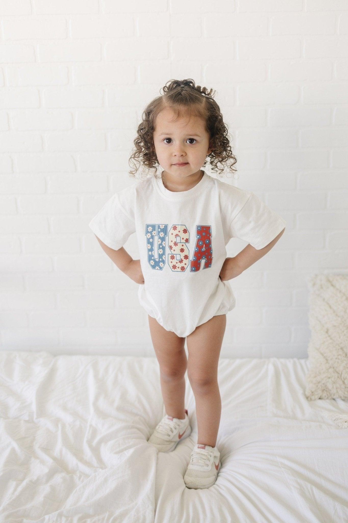 USA Daisy Oversized T-Shirt Romper